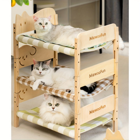 3-Story Cat Hammock Elevated Bed for Indoor Cats and Small Dogs Perfect Gift for Pet Lovers