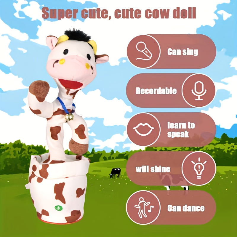 Funny Singing Cow Electric Plush Toy for Kids - Ideal Gift for Halloween Christmas Easter