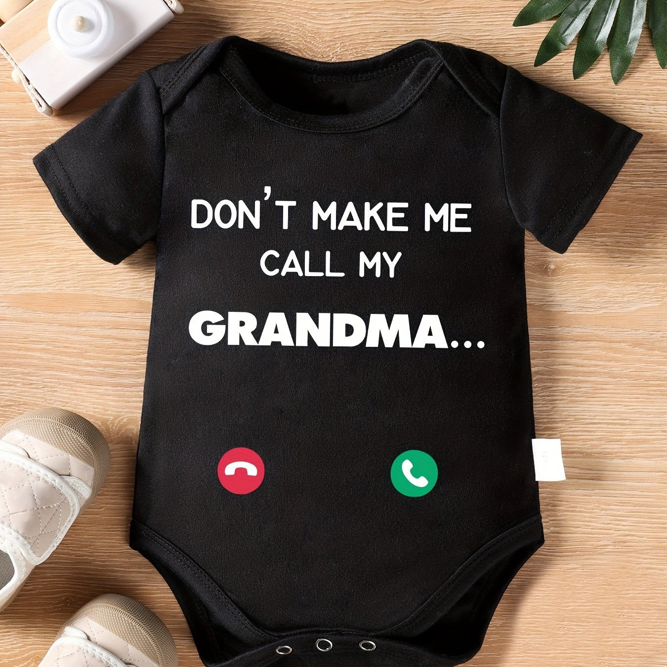 Cute Don't Let Me Call My Grandma Baby Romper Soft Cotton for Newborns and Toddlers
