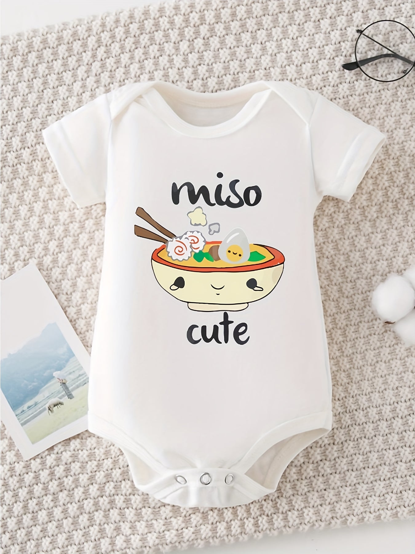 Miso Cute Print Casual Baby Romper 100 Percent Cotton Short Sleeve Jumpsuit for Boys