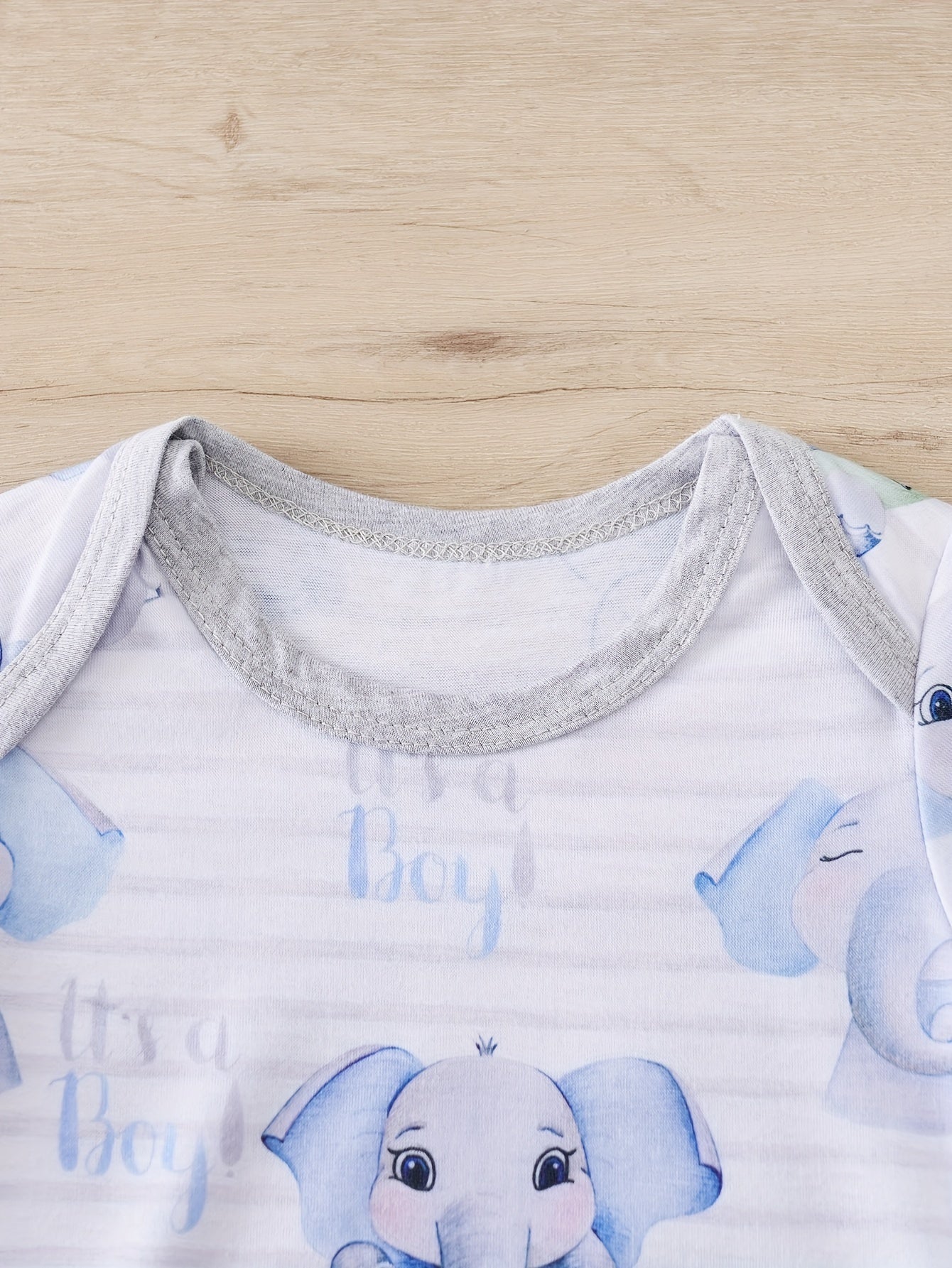 Adorable Summer Elephant Stripes Romper for Kids Cute Cartoon Animal Print Jumpsuit