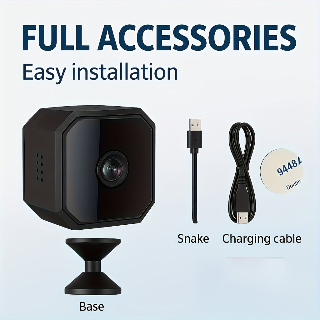HD Mini Wireless Security Camera with Night Vision Motion Detection and Two-Way Audio