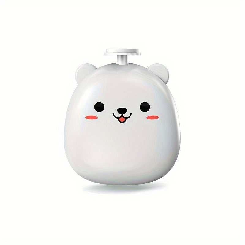 Baby Electric Nail Grinder with Bear Shape Rechargeable Quiet Portable 8 Grinding Heads