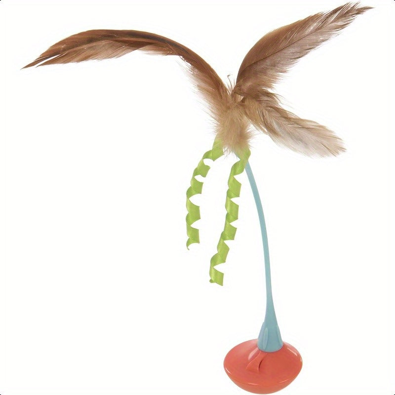 Tippy Teaser Self Righting Feather Toy for Cats and Kittens Engaging Multi Color Fun