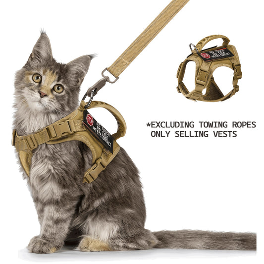Adjustable Cat Outdoor Tactical Harness Air Mesh Escape Proof Reflective Vest for Fat Cats