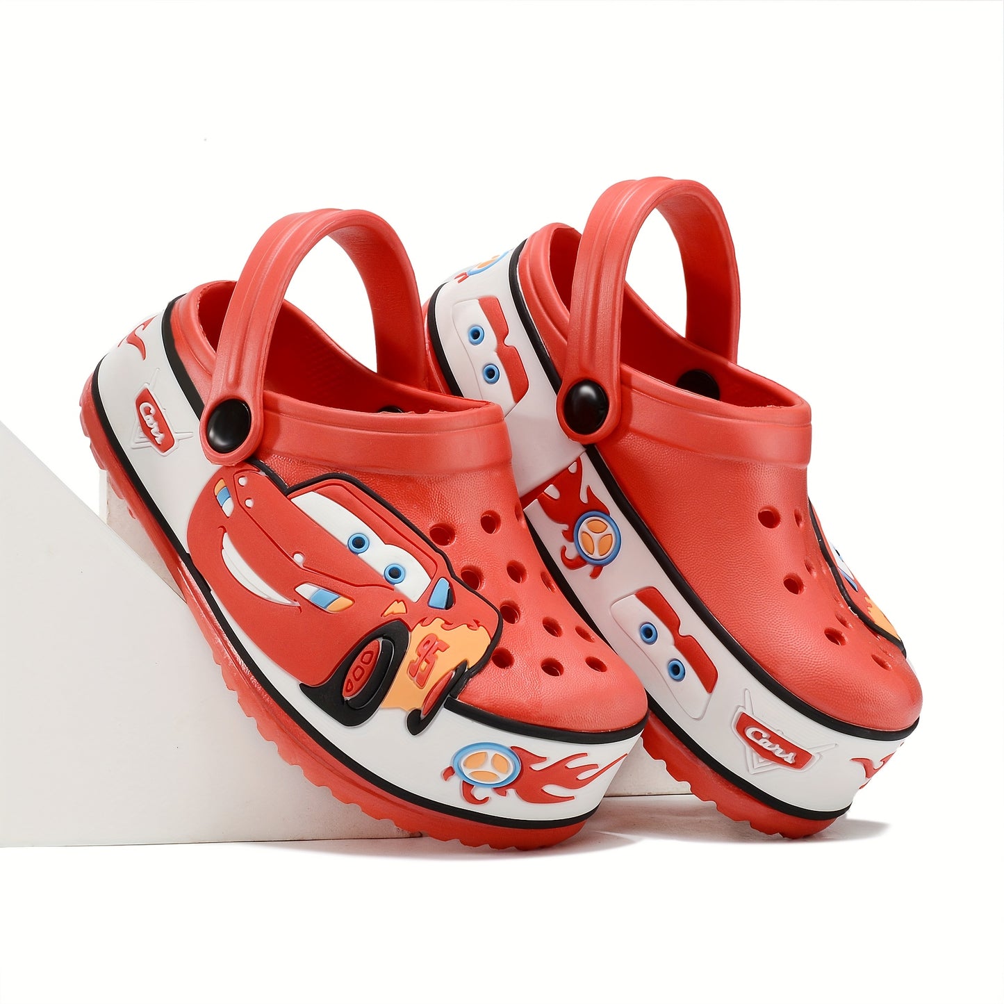 Disney Cars Lightning McQueen EVA Boys Wooden Clogs Lightweight Anti Slip Casual Shoes