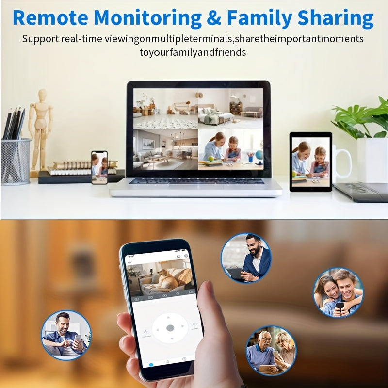 2 Pack 360 Degree Panoramic Home Monitoring Cameras with Night Vision and Two Way Audio