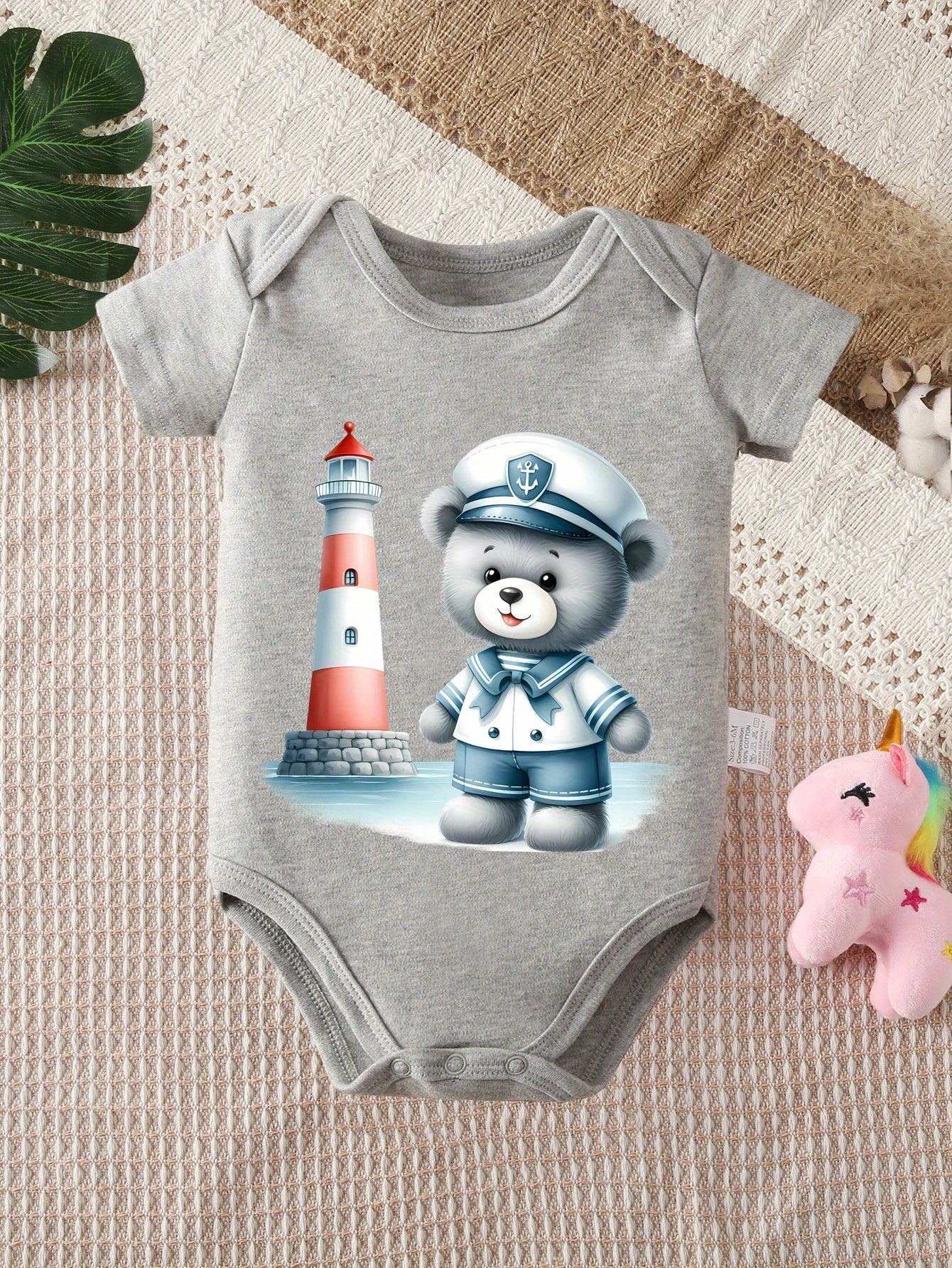 Cute Cartoon Bear Baby Onesie High Quality Bodysuit for Newborns 0 to 12 Months