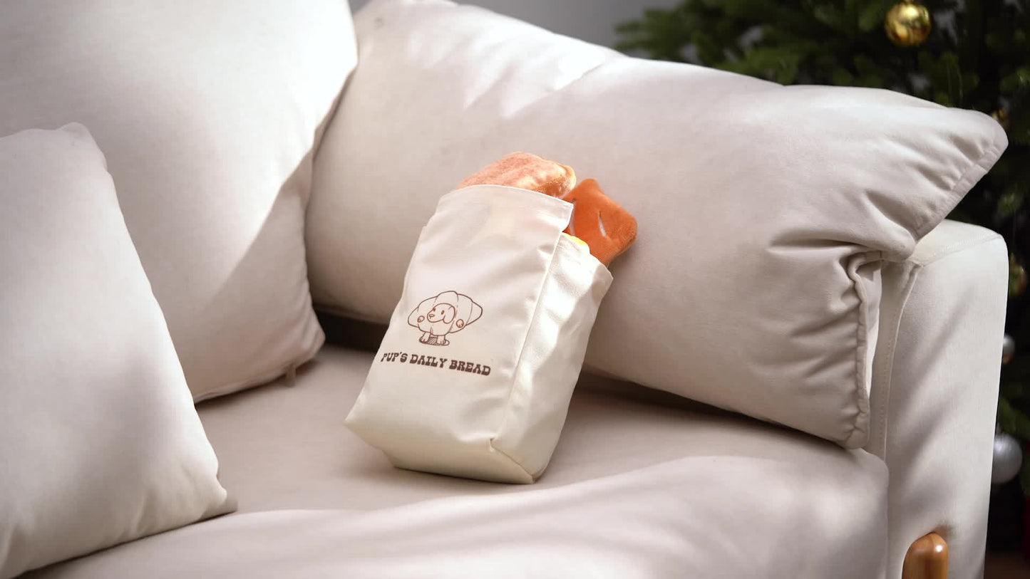 10 Pack Nocciola Bread Dog Toys with Storage Bag Plush Squeaky Chew Toys for Dogs