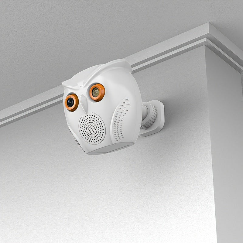 Owl-Shaped Indoor Security Camera 1080P HD Wide Angle Two-Way Audio Night Vision