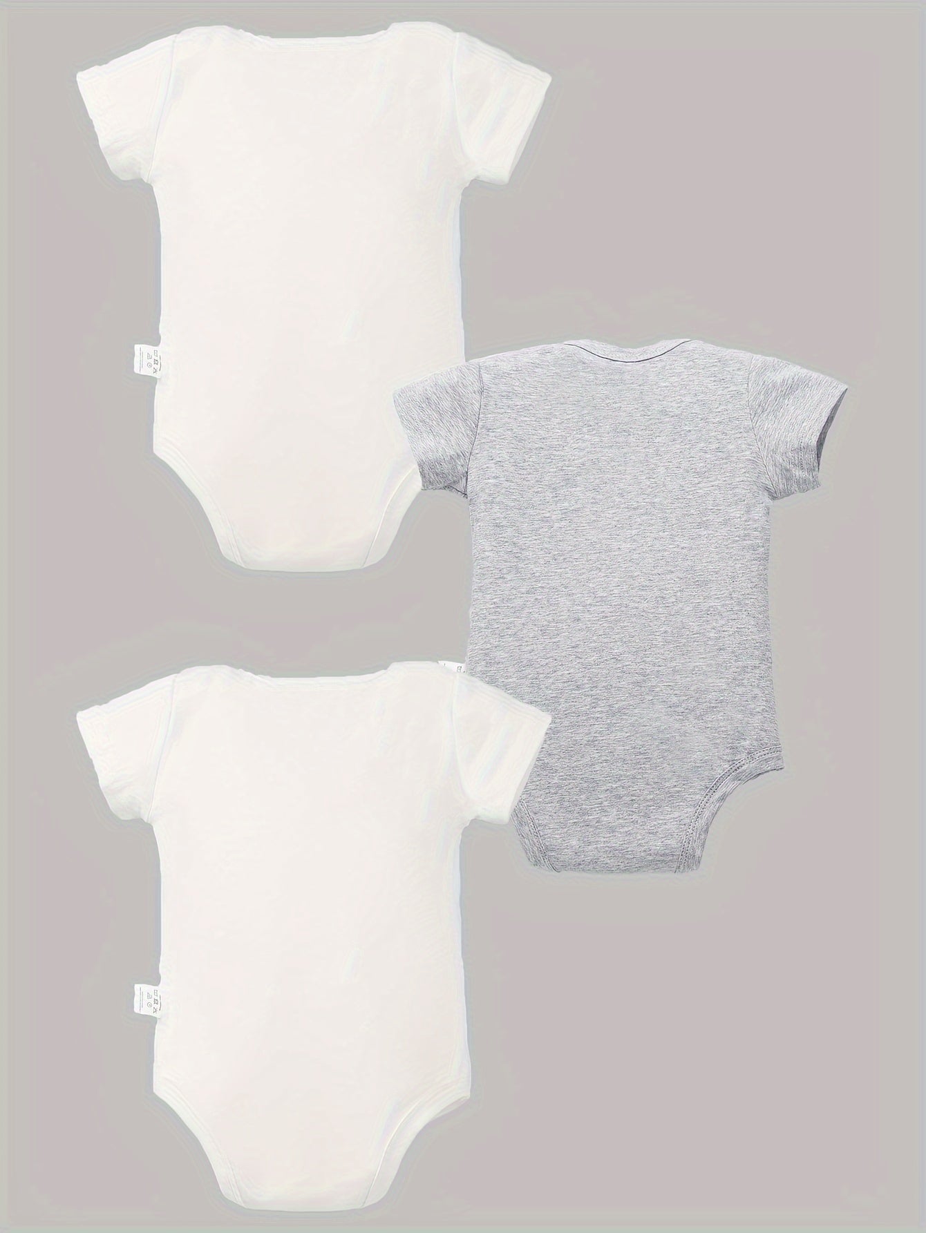 3pcs 100 Percent Cotton Baby Onesies with Fun Letter Print for Outdoor Play