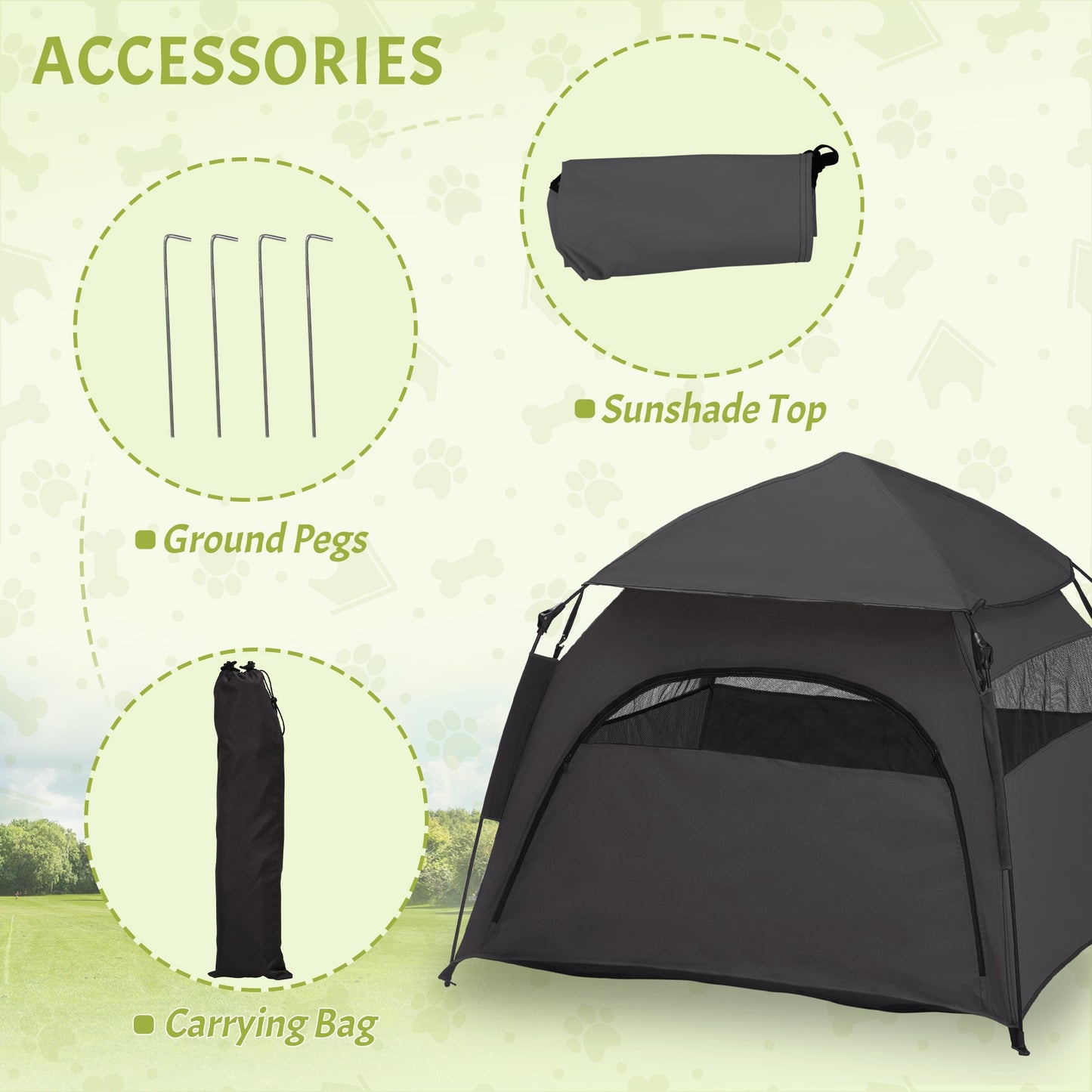 PawHut Extra Large Dog Tent Portable Pet Tent for Outdoor Adventures and Travel