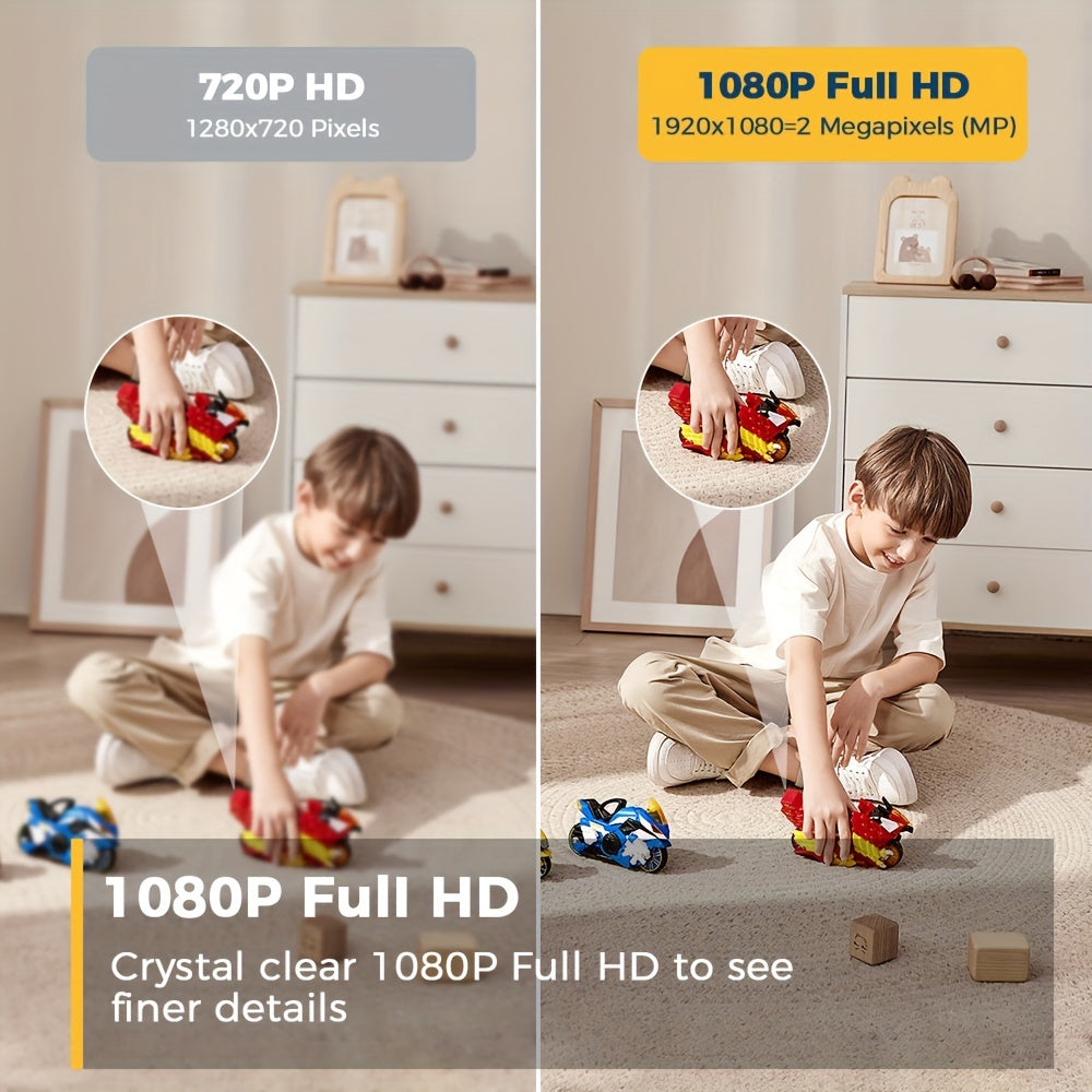 3PCS Full HD 1080P Mini Home Camera with Night Vision and Two-Way Talk Functionality