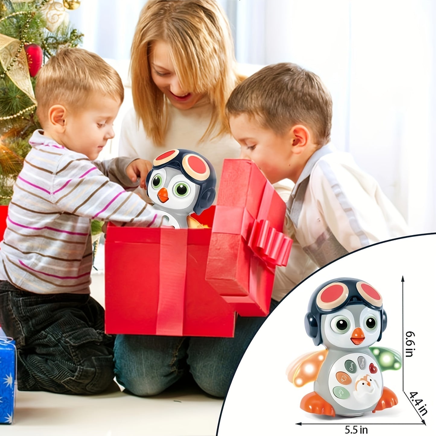 Crawling Penguin Baby Toy With Music And Lights For Tummy Time 6 Months Learning Play