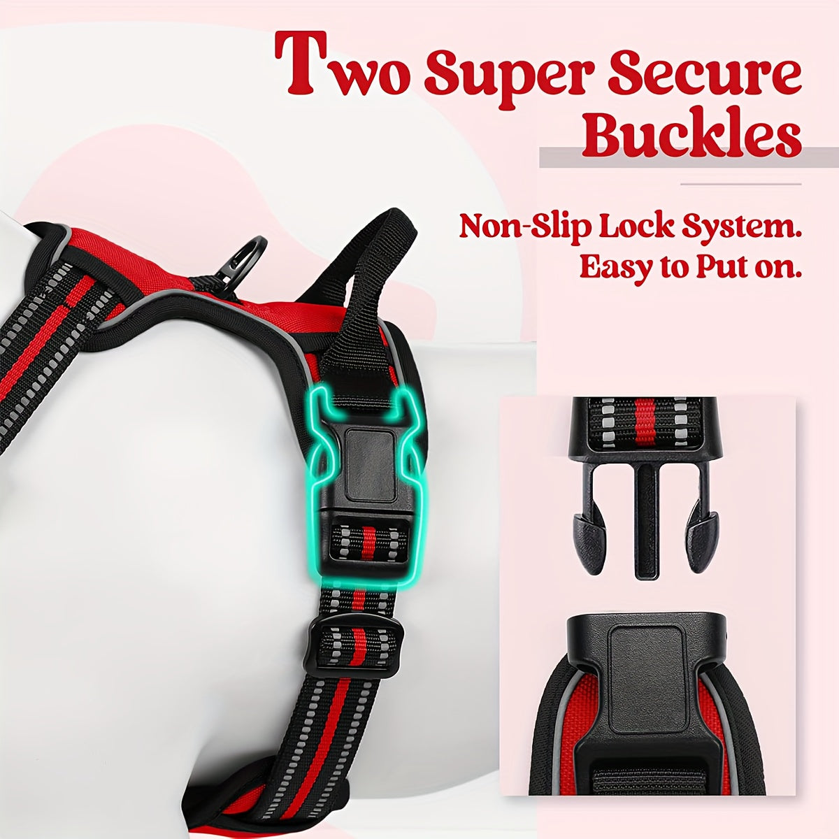 Adjustable No Pull Dog Harness and 5ft Leash Bundle with Reflective Design for All Breeds