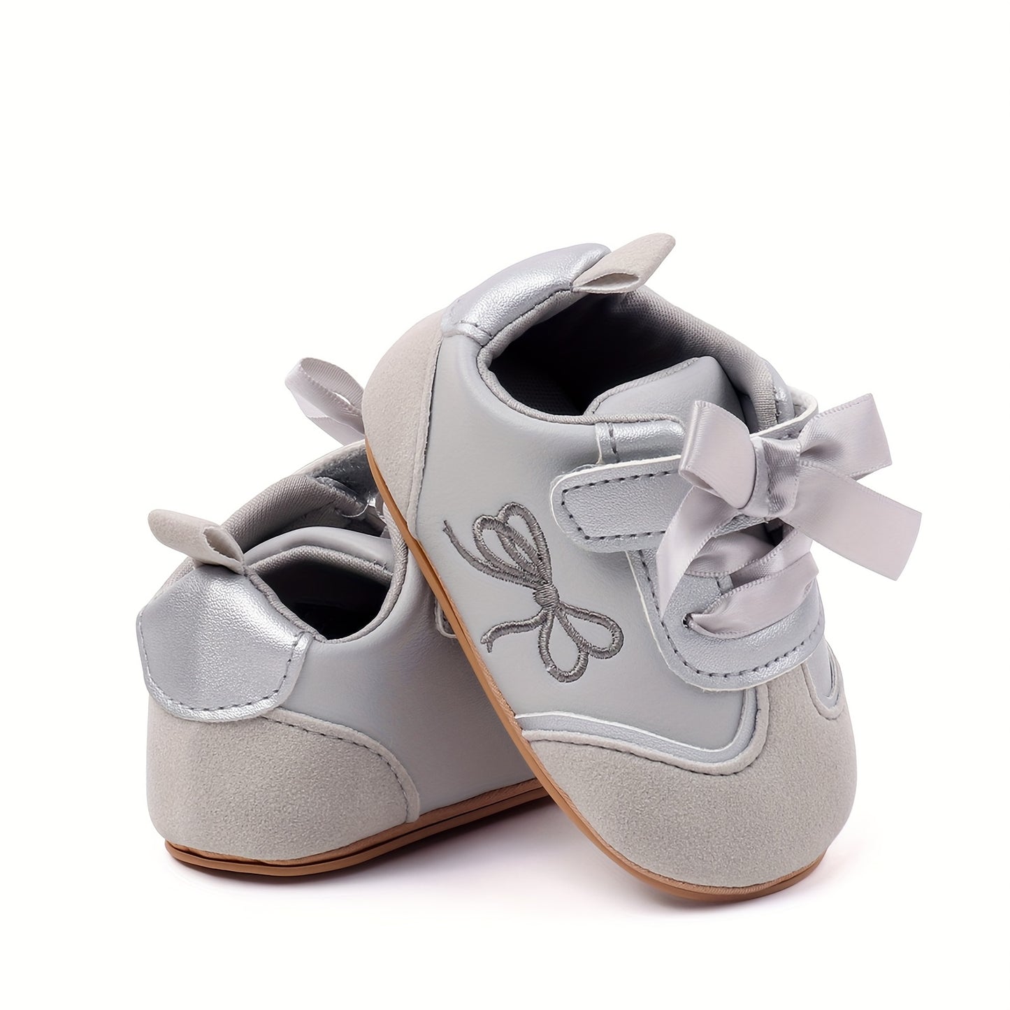 Baby Girl First Walker Sneakers - Soft Pink &, Non-Slip PVC Sole, Easy Slip-On Closure, Lightweight Toddler Shoes for Girls, for Everyday & Special Occasions, Toddler Sneakers, Stylish Infant Footwear, Comfortable Crib Shoes,