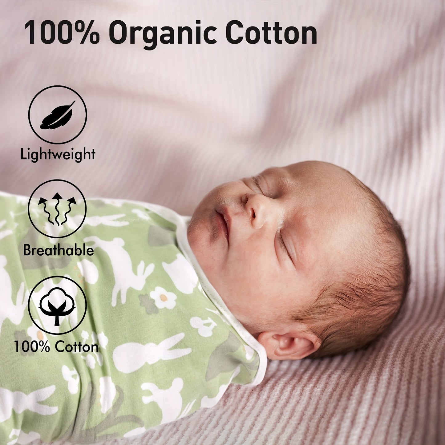 GLLQUEN Baby 3-Pack 100 Percent Cotton Sleep Sacks in Emerald Green for Ages 3 Months Plus