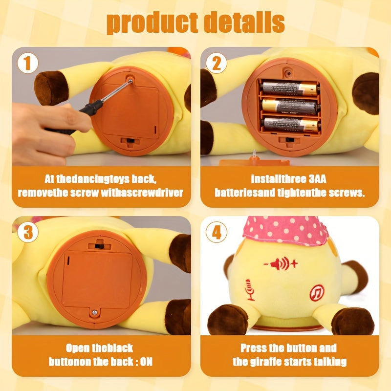 Interactive Singing Fawn Plush Toy with Embroidery Perfect for Home Decor and Gifts