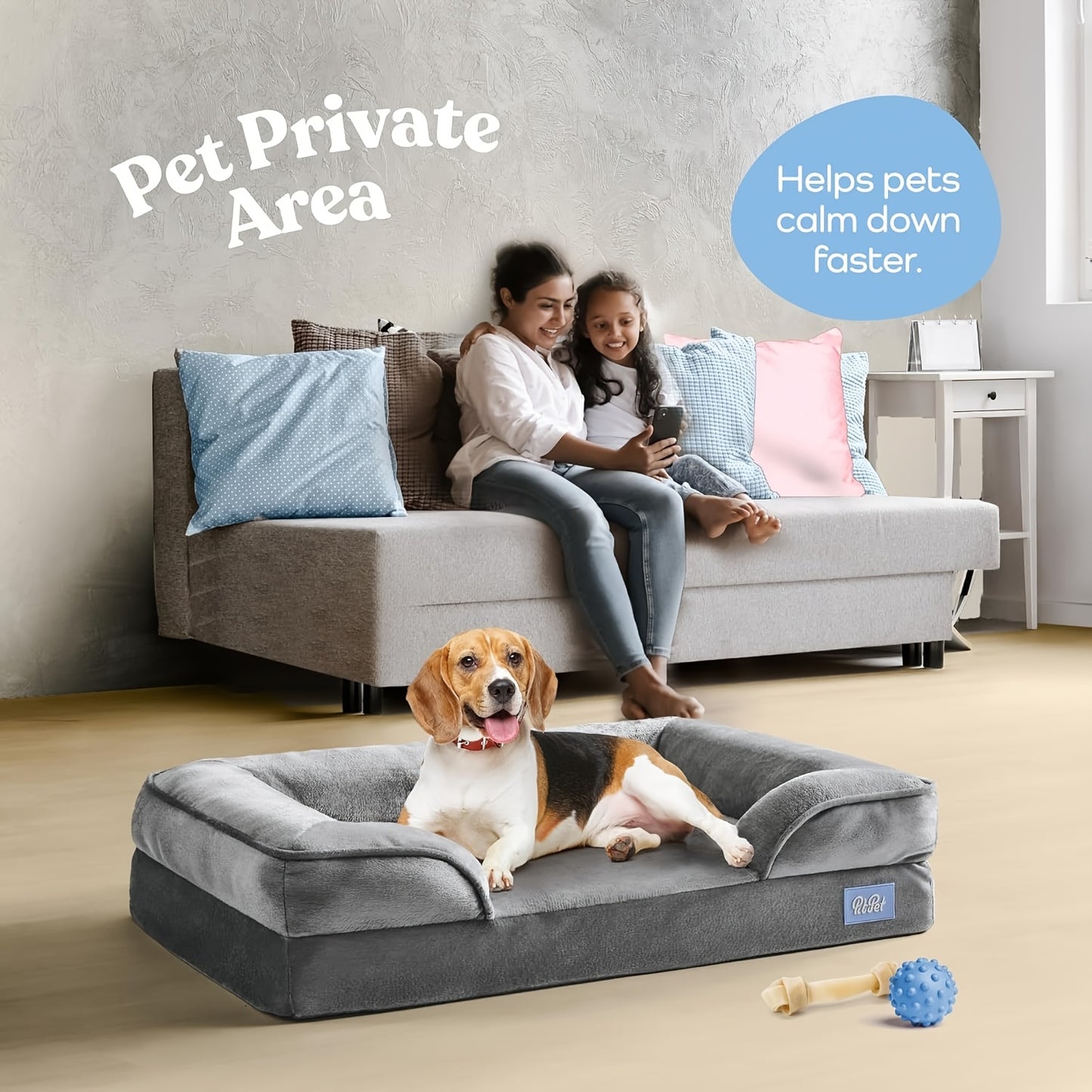 Orthopedic Dog Bed Sofa Ultra Comfortable Memory Foam for Medium Dogs with Washable Cover