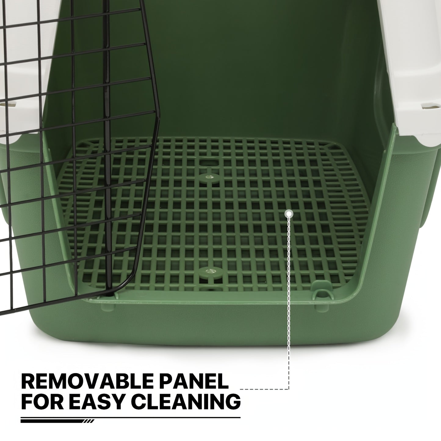 22 Inch Dog Crate Plastic Two Door Top Loading Cat Carrier for Small Pets Travel Safe