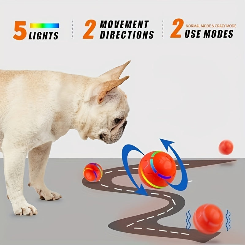 Intelligent Pet Dog Bouncing Ball with Colorful Lights for Medium to Large Dogs
