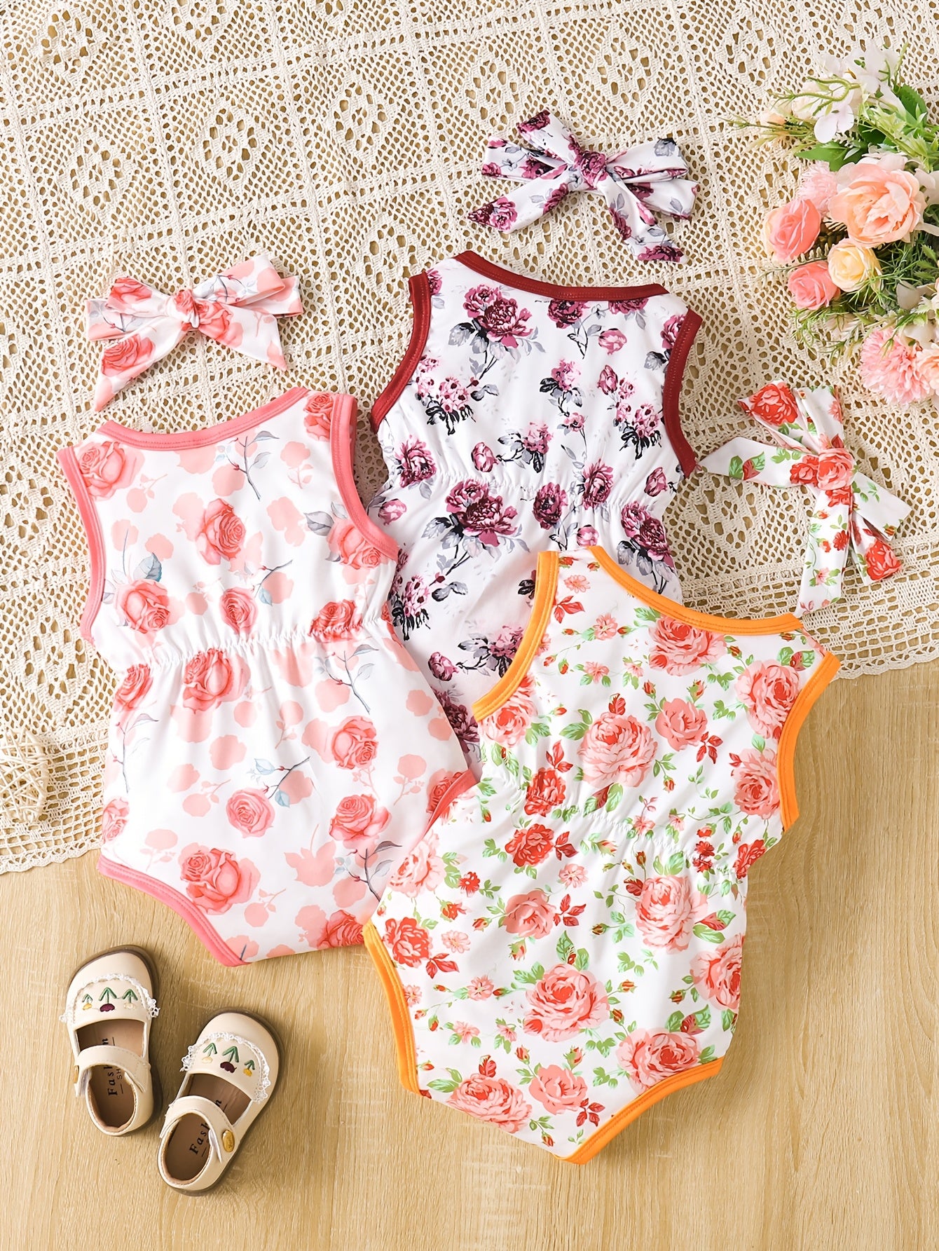 Girls Sleeveless Tank Top and Headband Set 0 to 18 Months