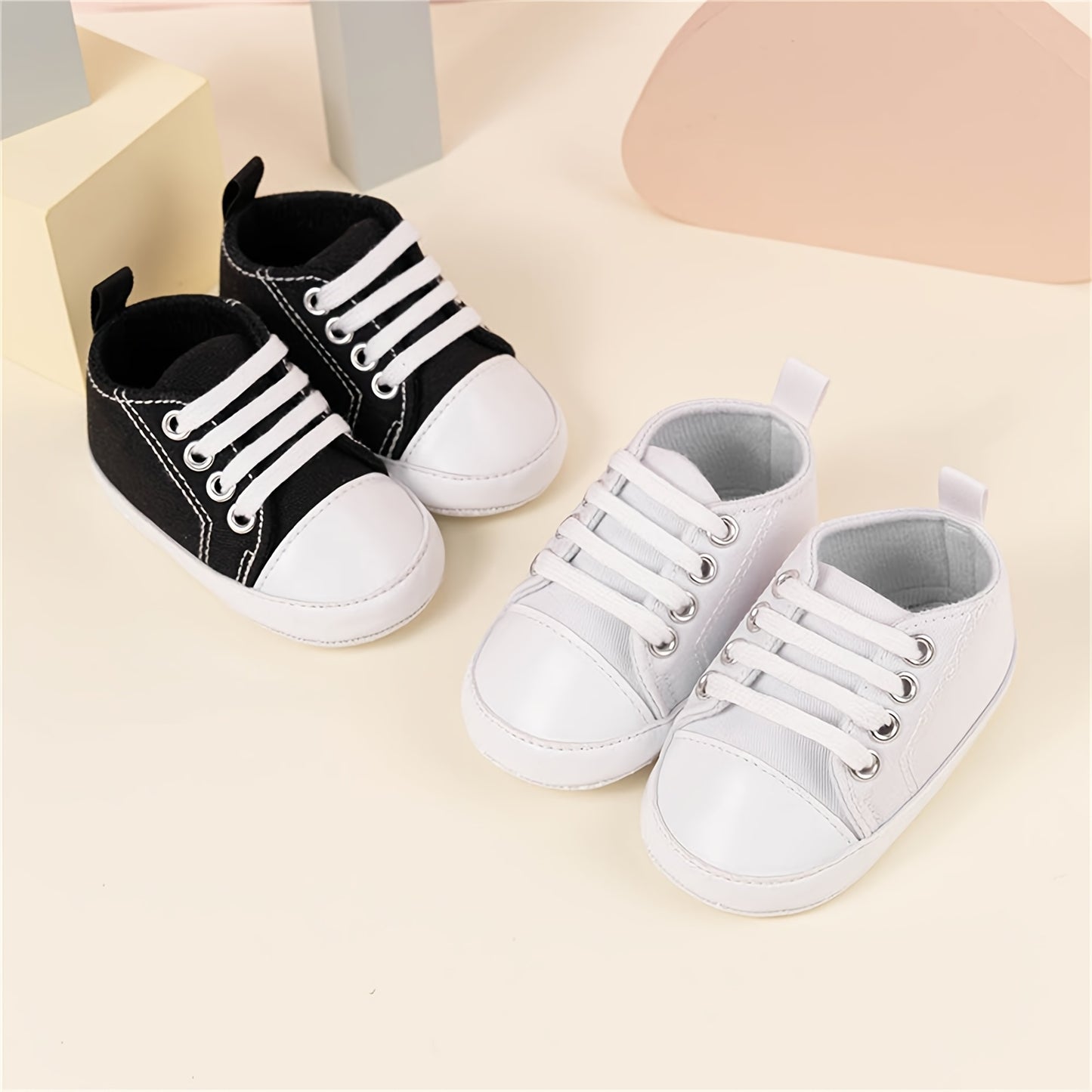 Unisex First Walking Shoes - Breathable Canvas High-Top Sneakers with Anti-Slip Soft Rubber Sole, Striped Design for, All-Season Casual Training Running Shoes, Shoes, Footwear, Cute Footwear, Durable Traction Footwear