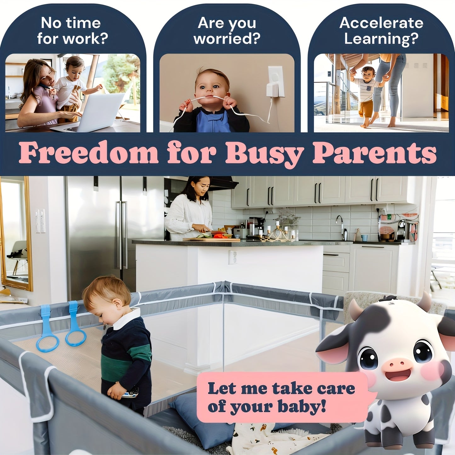 50x50 Inch Baby Playpen with Soft Mesh and Skin Friendly Fabric for Indoor and Outdoor Fun