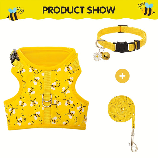 Escape Proof Cat Harness With Leash And Collar Adjustable Soft Vest For Medium Large Cats