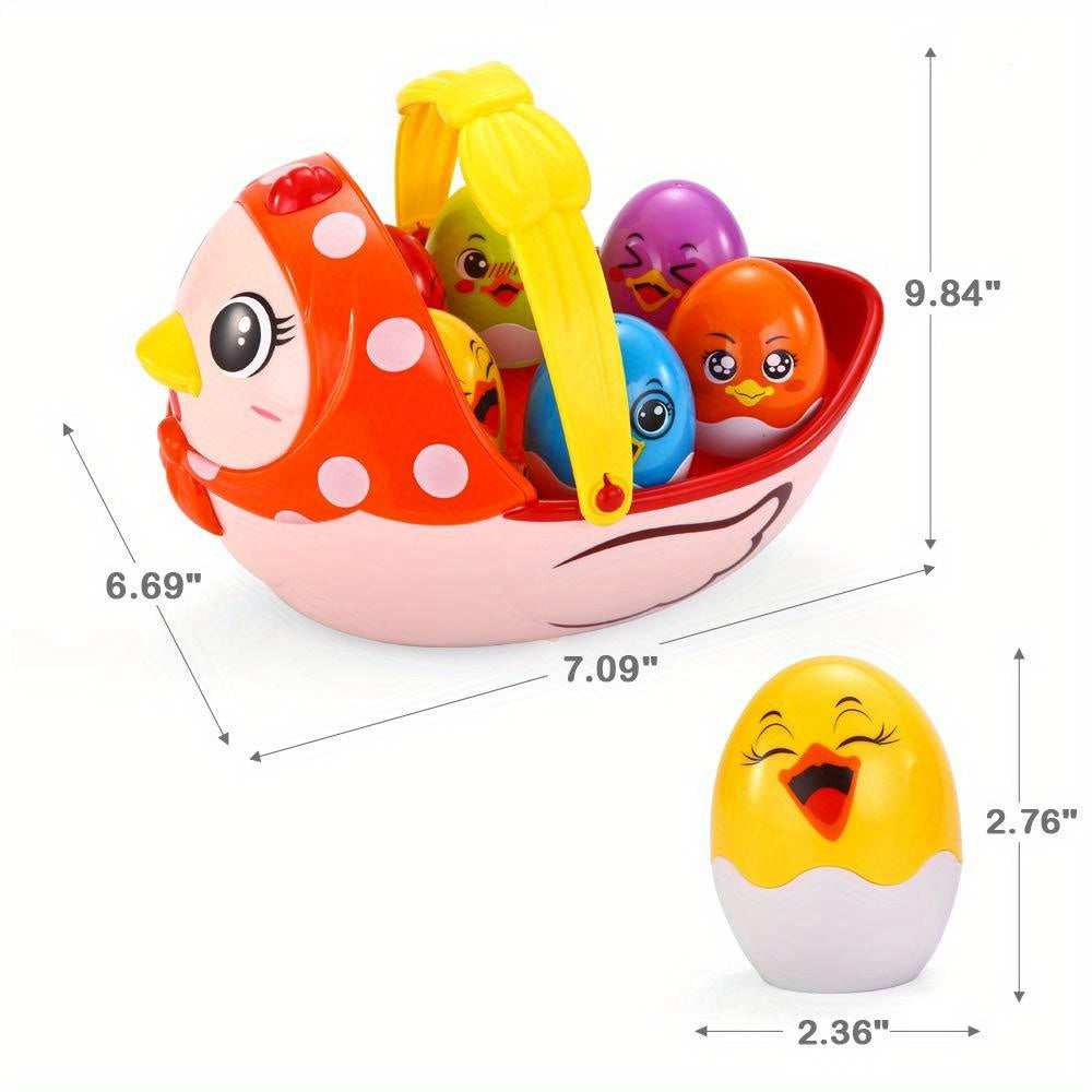 Vatos Baby Musical Easter Egg Toy with Colorful Lights for Boys and Girls 18 Months Plus