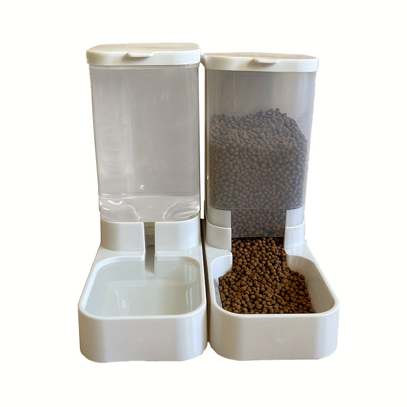 2pcs Automatic Dog Food and Water Dispenser Non Electric Transparent Durable Design