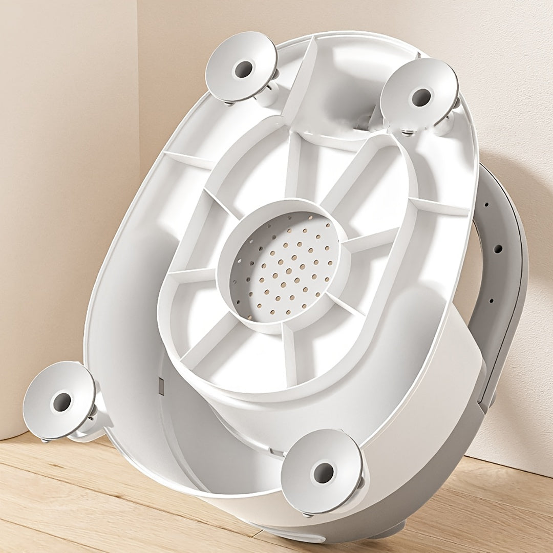 Baby Bath Chair with Anti-Slip Base - Adjustable Bath Seat, Soft Grip Edges, Lightweight & Stable Bath Stool for Toddlers & Infants, Non-Slip Bathing, Easy-Clean PP Construction, Toddler Bathing Aid, Cute Bear Design, Polypro