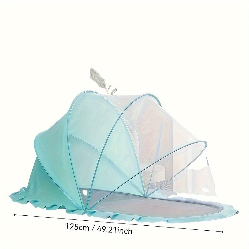 Foldable Youngsters Mosquito Net - Light Blue, Full Coverage, Breathable Polyester, Portable Youngsters Bed Canopy for Indoor/Outdoor Use