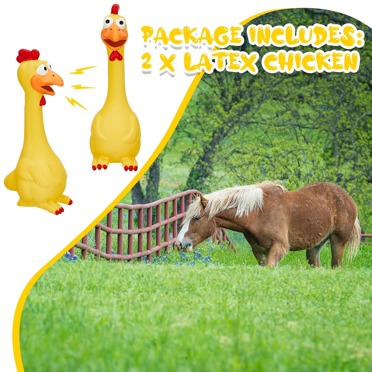 2pcs Squeaky Chicken Dog Toys for Anxiety Relief Durable Latex Chew Toy for All Breeds