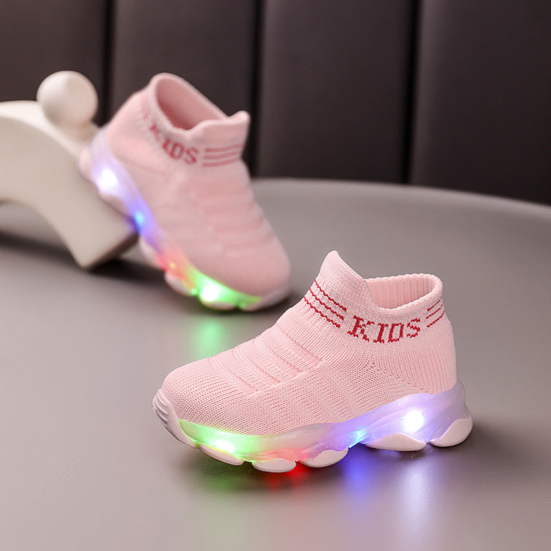 2025 New Fashionable Baby Shoes With Light Glow Lightweight Slip On Walking Shoes