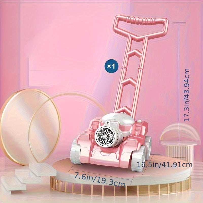 Bubble Lawn Mower Push Toy for Kids Ages 0 and Up Outdoor Gardening Fun