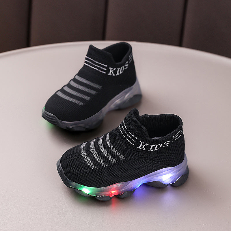 2025 New Fashionable Baby Shoes With Light Glow Lightweight Slip On Walking Shoes