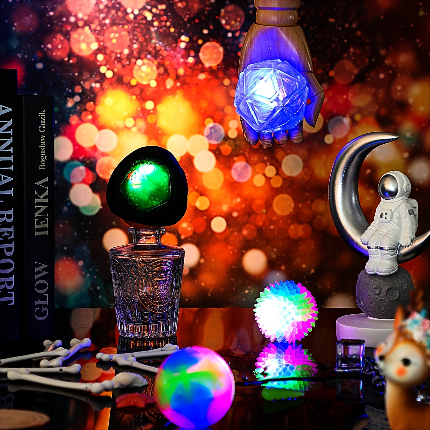 4pcs Glow In The Dark Squeaky Dog Balls Bouncy Silicone Toys For Medium Dogs And Puppies