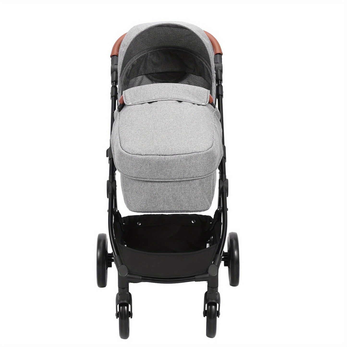 VEVOR Standard Baby Stroller, Infant Toddler Stroller with Bassinet, 3rd-Gear Adjustable Backrest & Foldable & Reversible Seat, Carbon Steel Newborn Stroller with Leg Cover and Mesh Net, Dark Grey