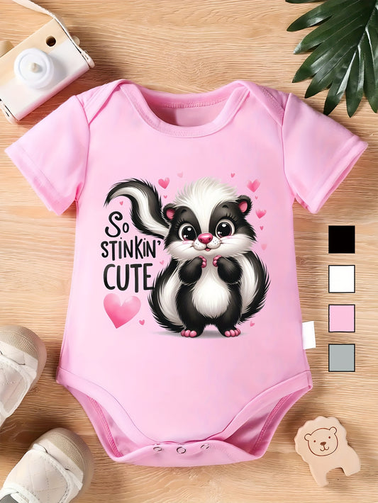 Cute Animal Print Baby Onesie for Spring and Summer 0-12 Months Soft Cotton Outfit