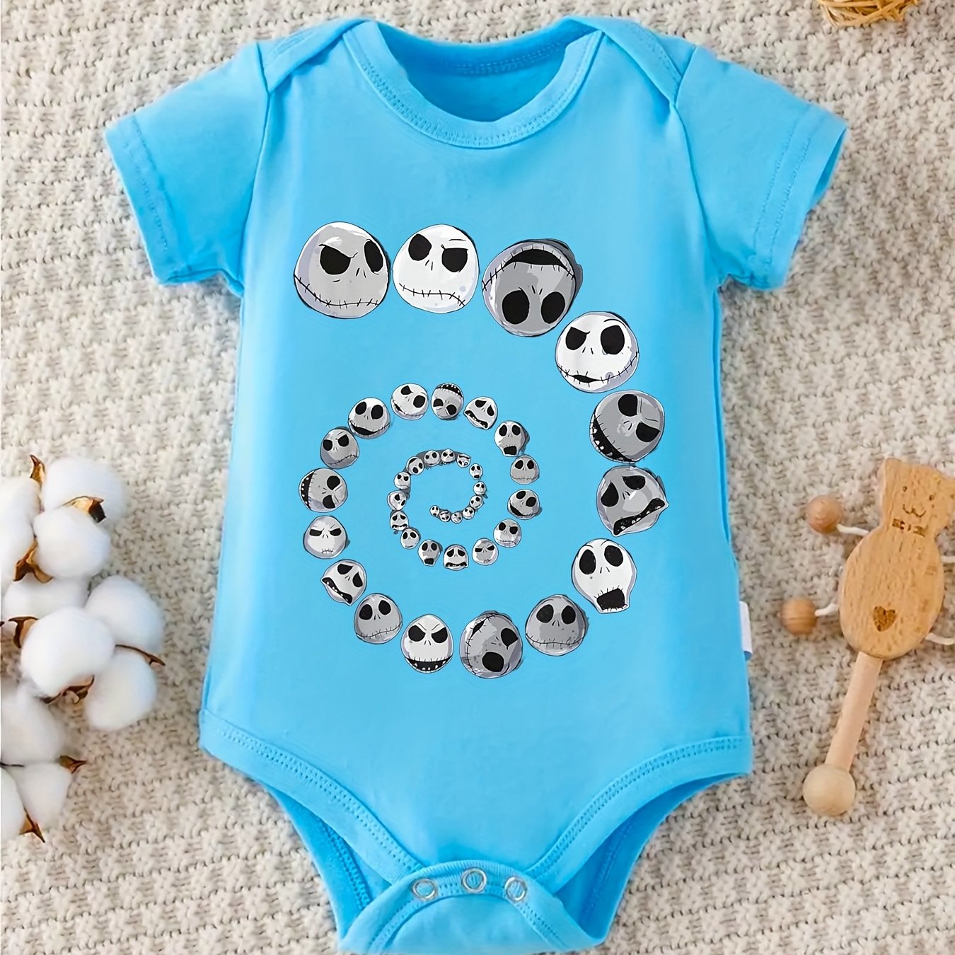 Disney The Nightmare Before Christmas Jack Baby Crawl Clothes 100 Percent Cotton 0-12 Months