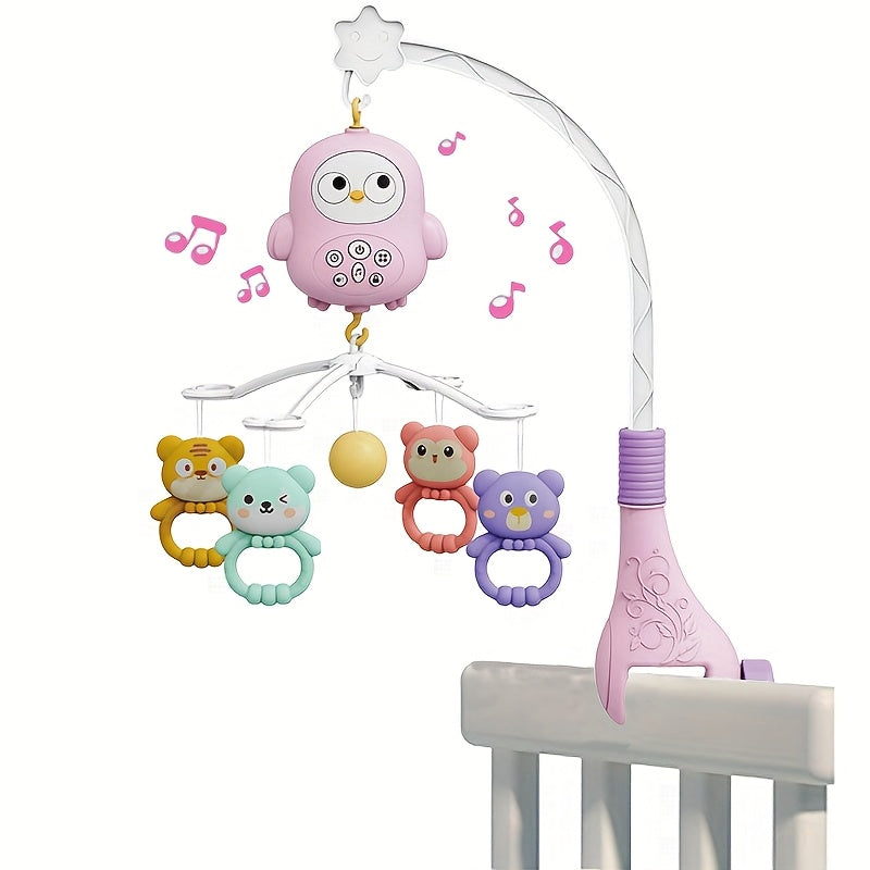 Space Themed Portable Animal Clip On Baby Crib Mobile With Music And Lights For Nursery