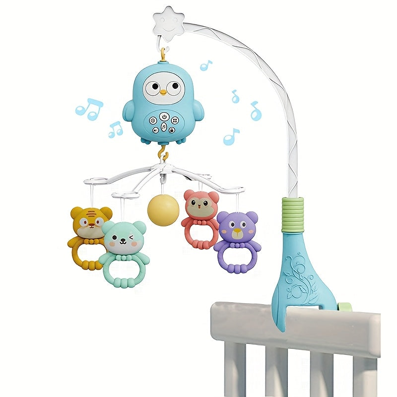 Space Themed Portable Animal Clip On Baby Crib Mobile With Music And Lights For Nursery