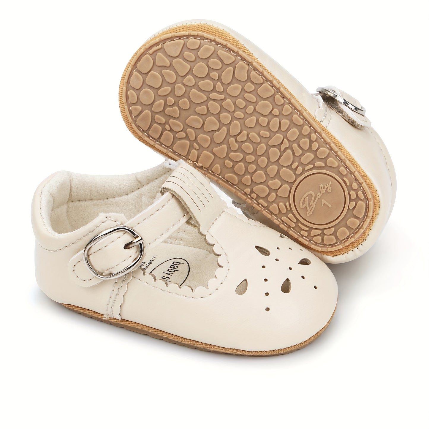 Cute Breathable Mary Jane Shoes For Baby Girls Lightweight Non Slip Soft Sole