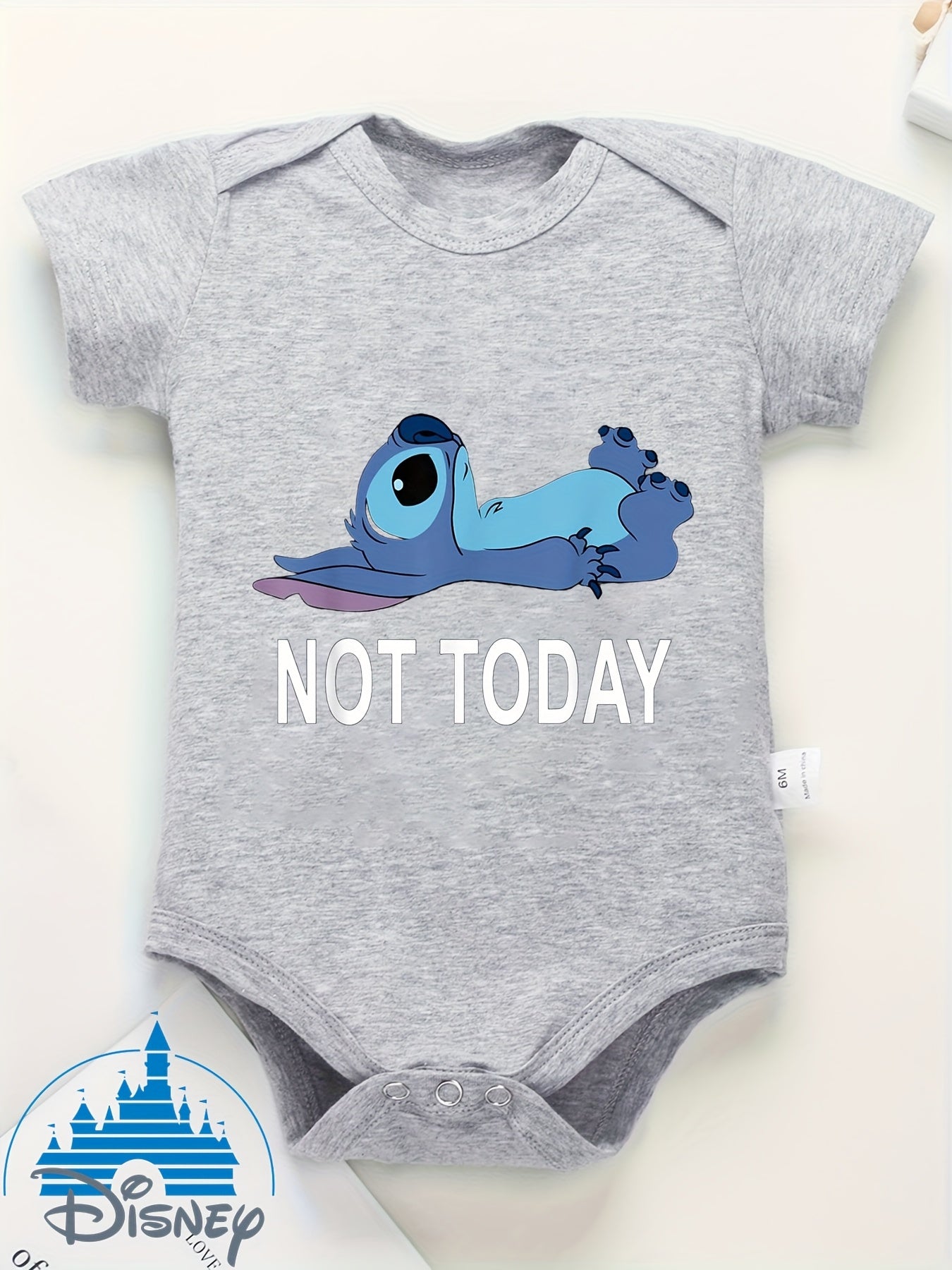 Disney Lilo Stitch Not Today Stitch Baby Jumpsuit for Infants and Toddlers Outdoors