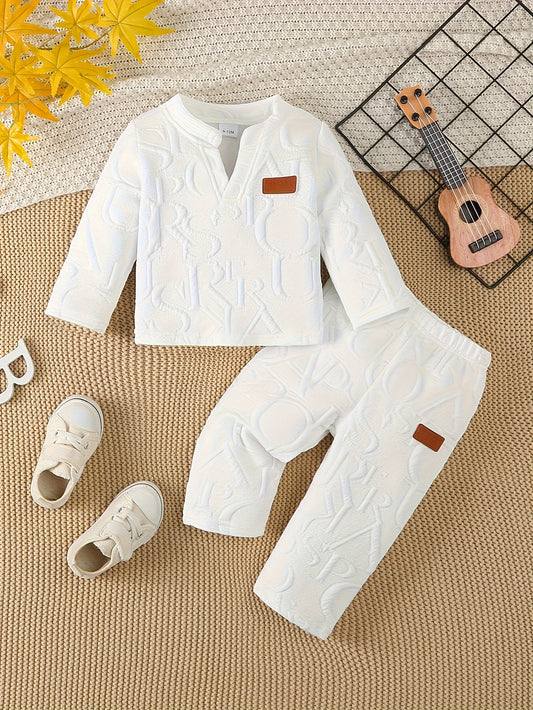 Korean Style Boys' Autumn New Arrival Long Sleeve Pants Casual Two-Piece Set, Perfect for Outdoor, Perfect for Outdoor
