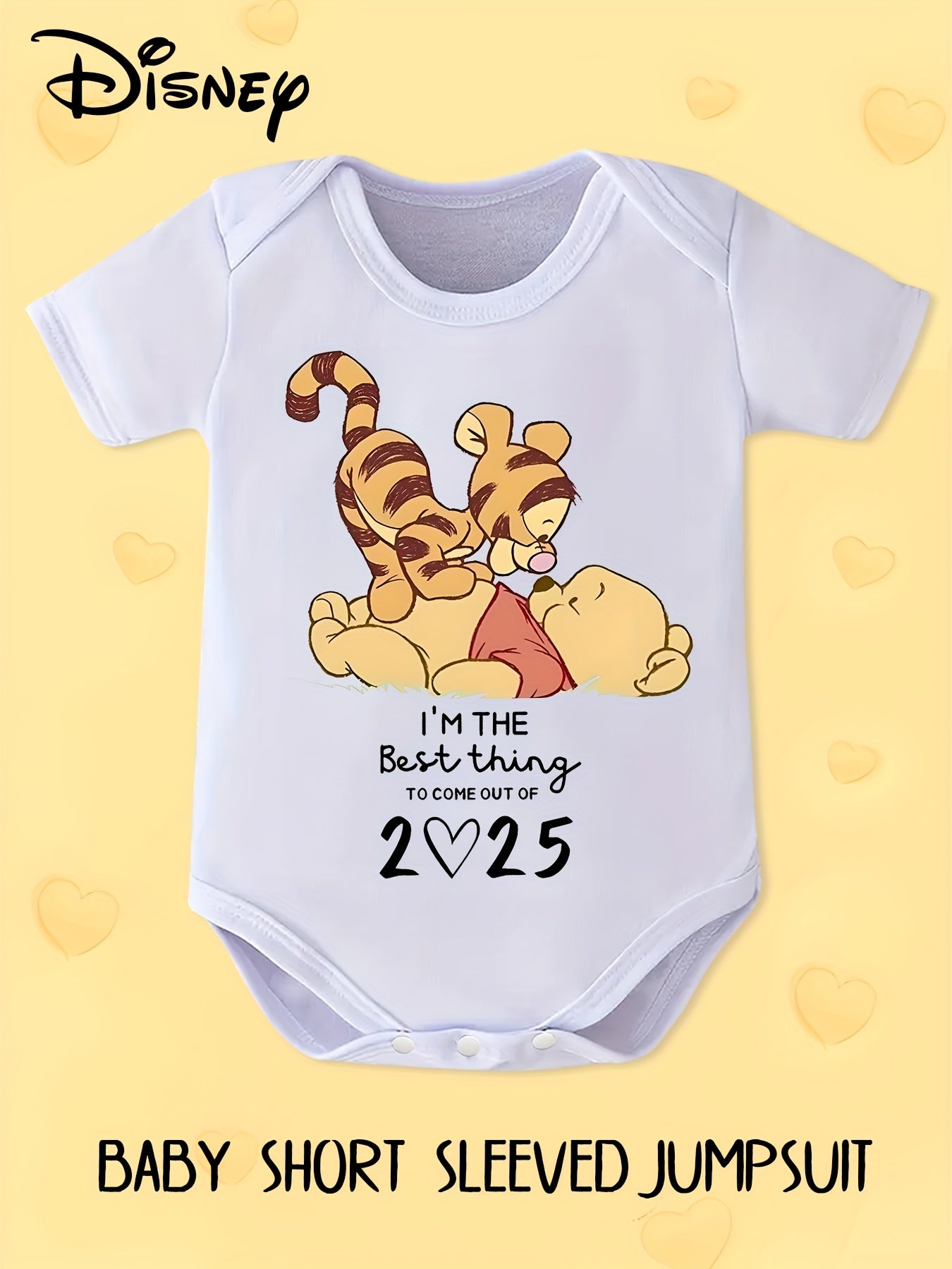 Disney Winnie the Pooh Baby Bodysuit I'm the Best Thing to Come Out of 2025 Cute Cartoon Print