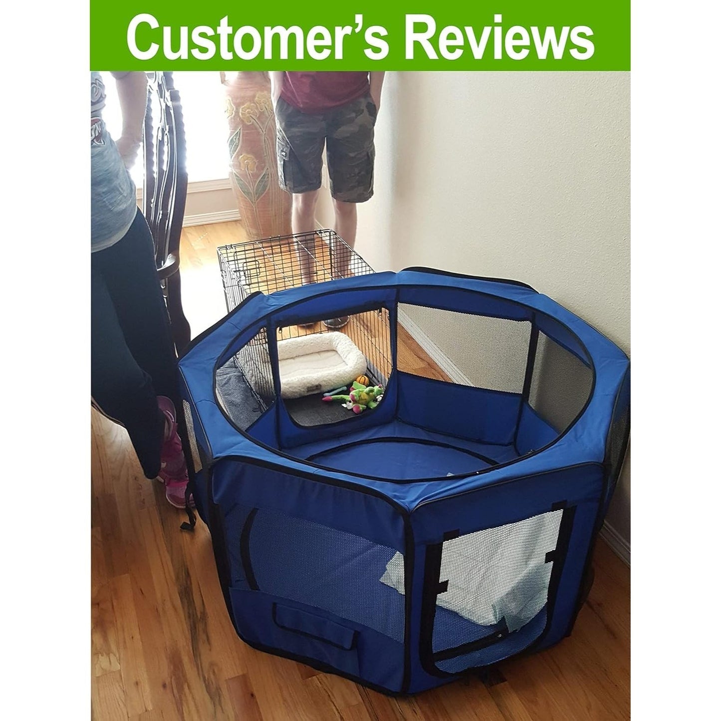 Portable Pet Playpen 45 Inch Large Puppy Kennel for Dogs and Cats Easy Storage Design