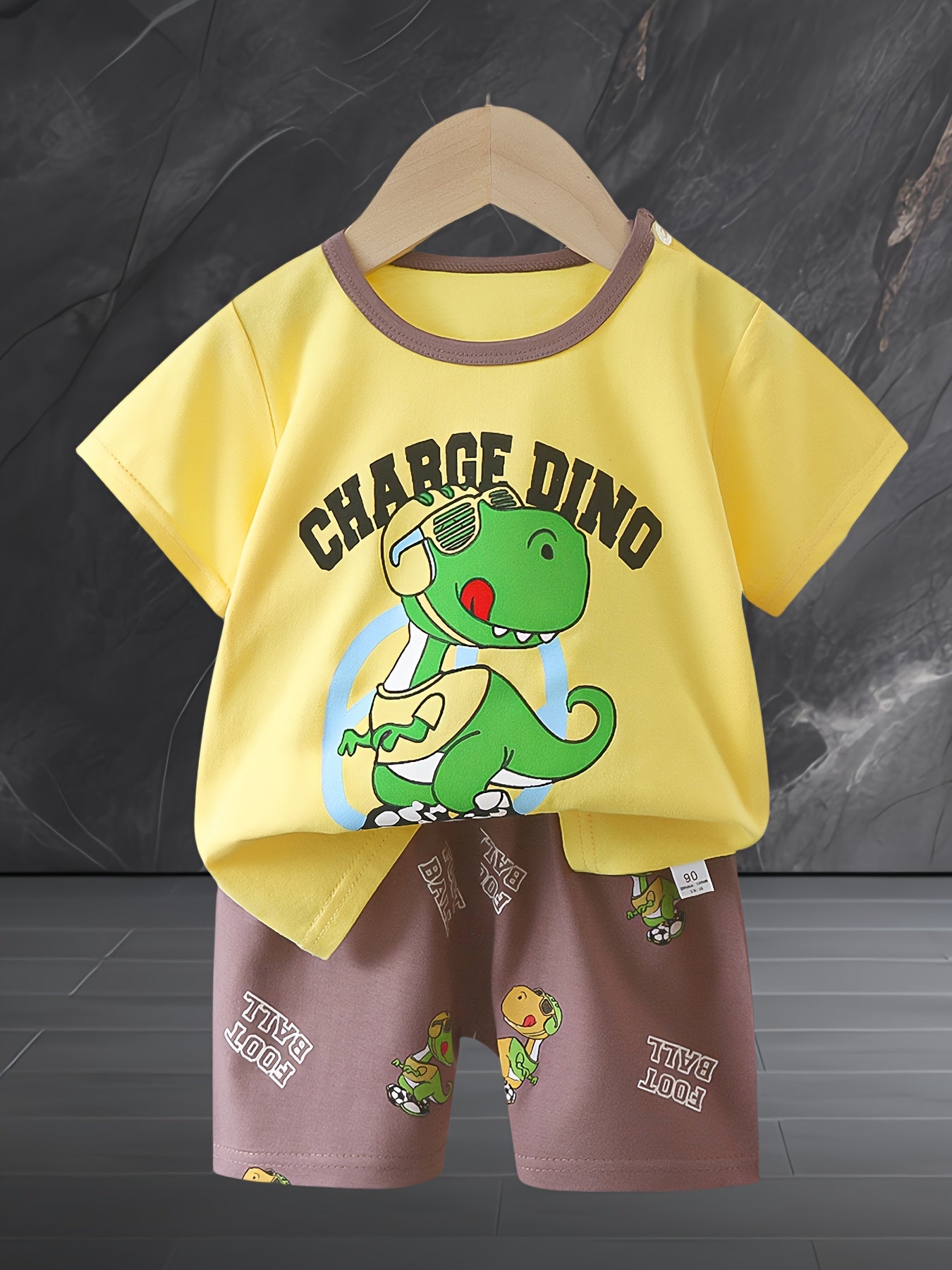 4sets Children's Dinosaur Series Casual Clothing Set For Boys Top Baby Comfortable Short Sleeved Shorts Set