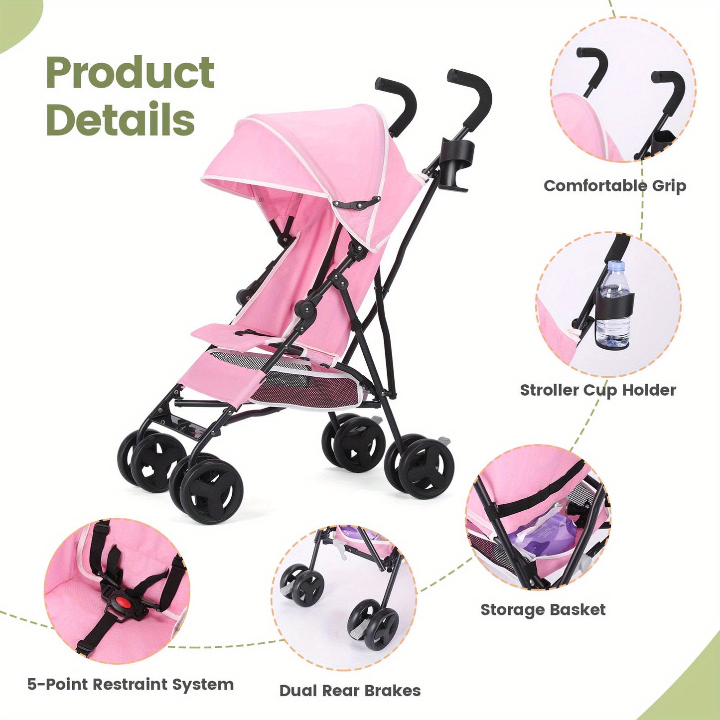 BabyJoy Alloy Steel Stroller – Lightweight Foldable Design for Outdoor Walks